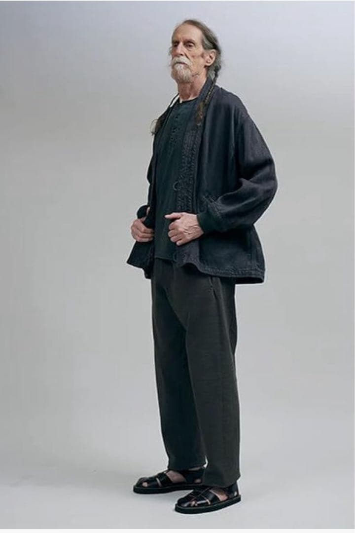 メカジシンプル無地ローブジャケットメンズゆったり多機能アウター秋純綿コートXL