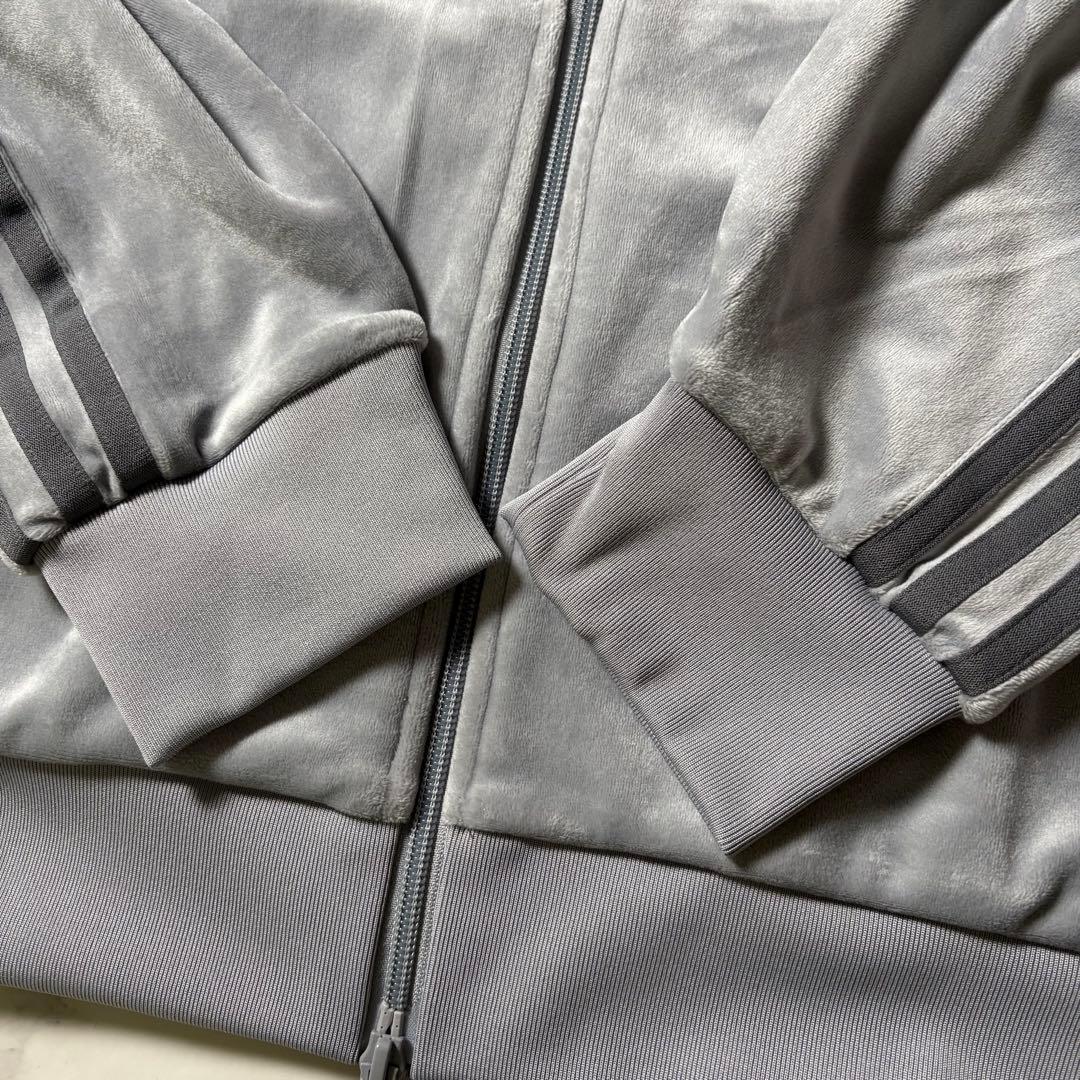 【未使用タグ付き】adidas ベロア トラックジャケット Wジップ グレー M