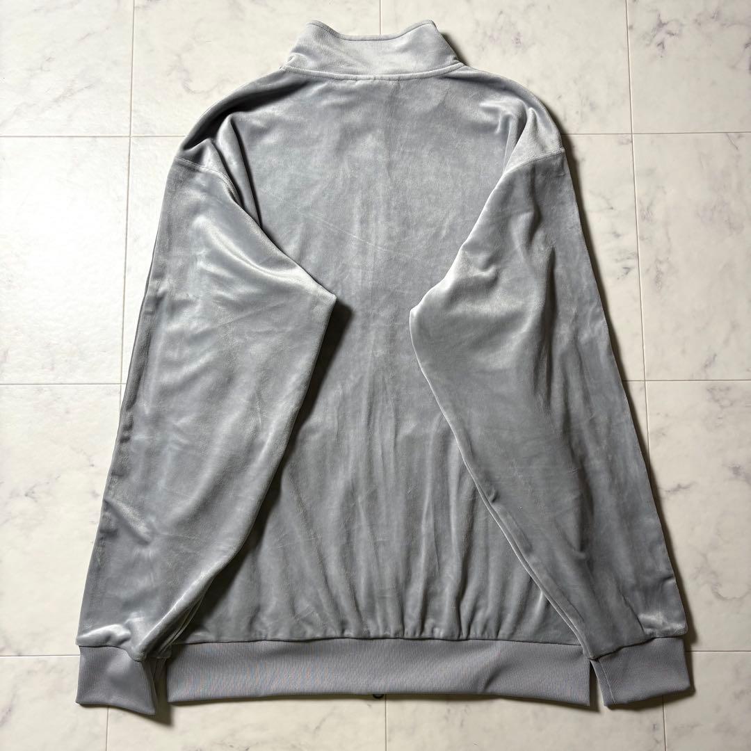 【未使用タグ付き】adidas ベロア トラックジャケット Wジップ グレー M