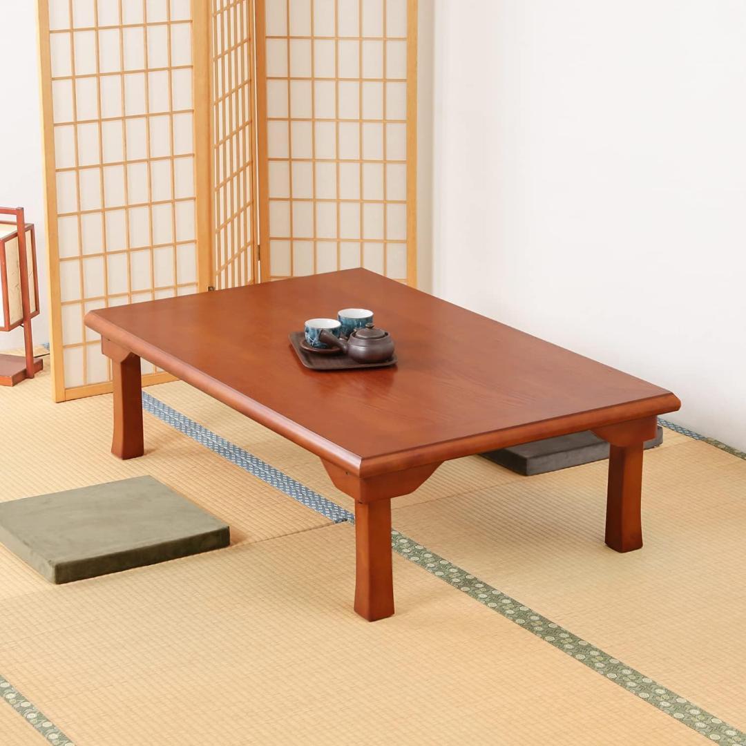 座卓 テーブル 折りたたみ ブラウン ローテーブル 天然木使用 ちゃぶ台 和室