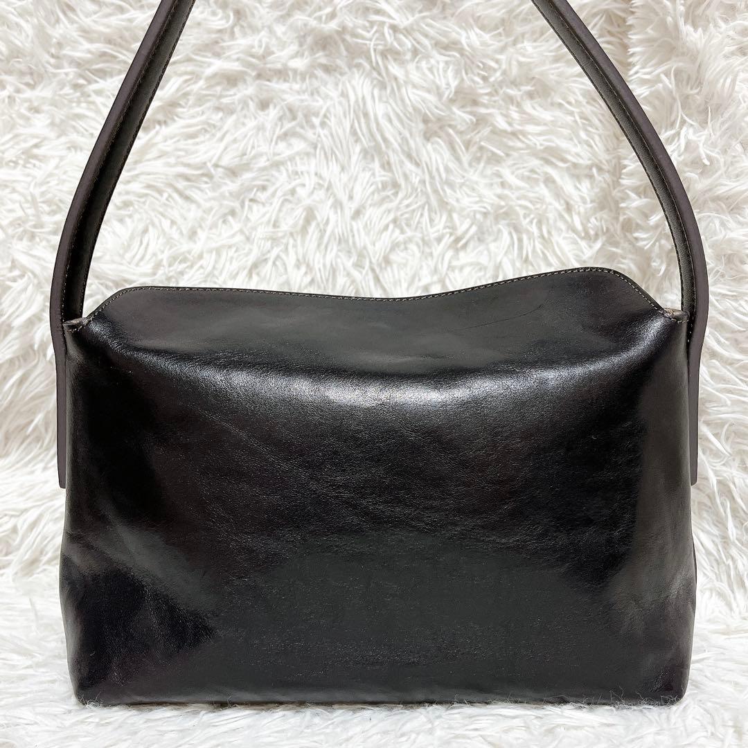 【美品】HIROFU ヒロフ ベリーナ ワンショルダーバッグ ブラック レザー