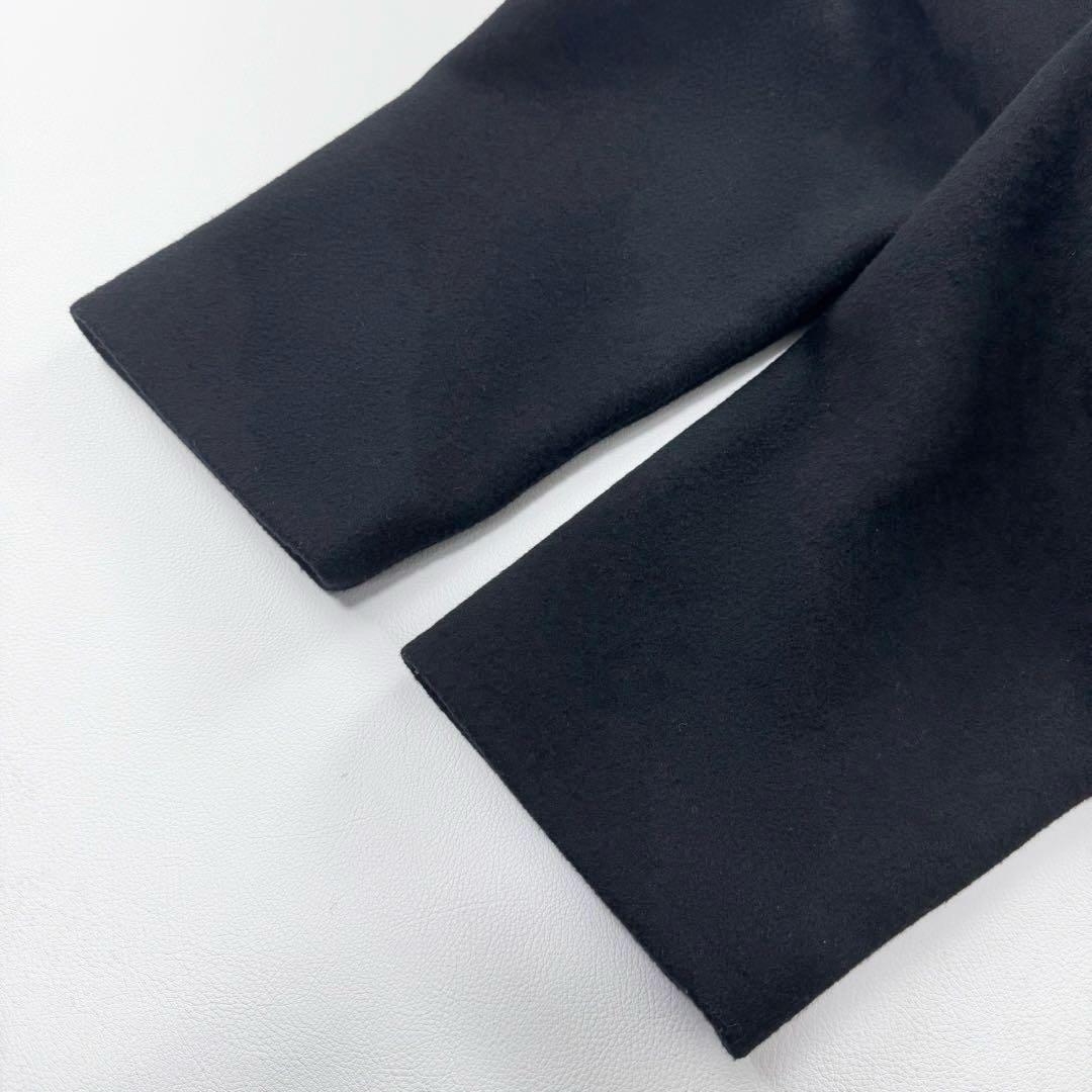 美品✨完売品 ノーブル スタンドカラーオーバーコート ブラック 立ち襟 メルトン