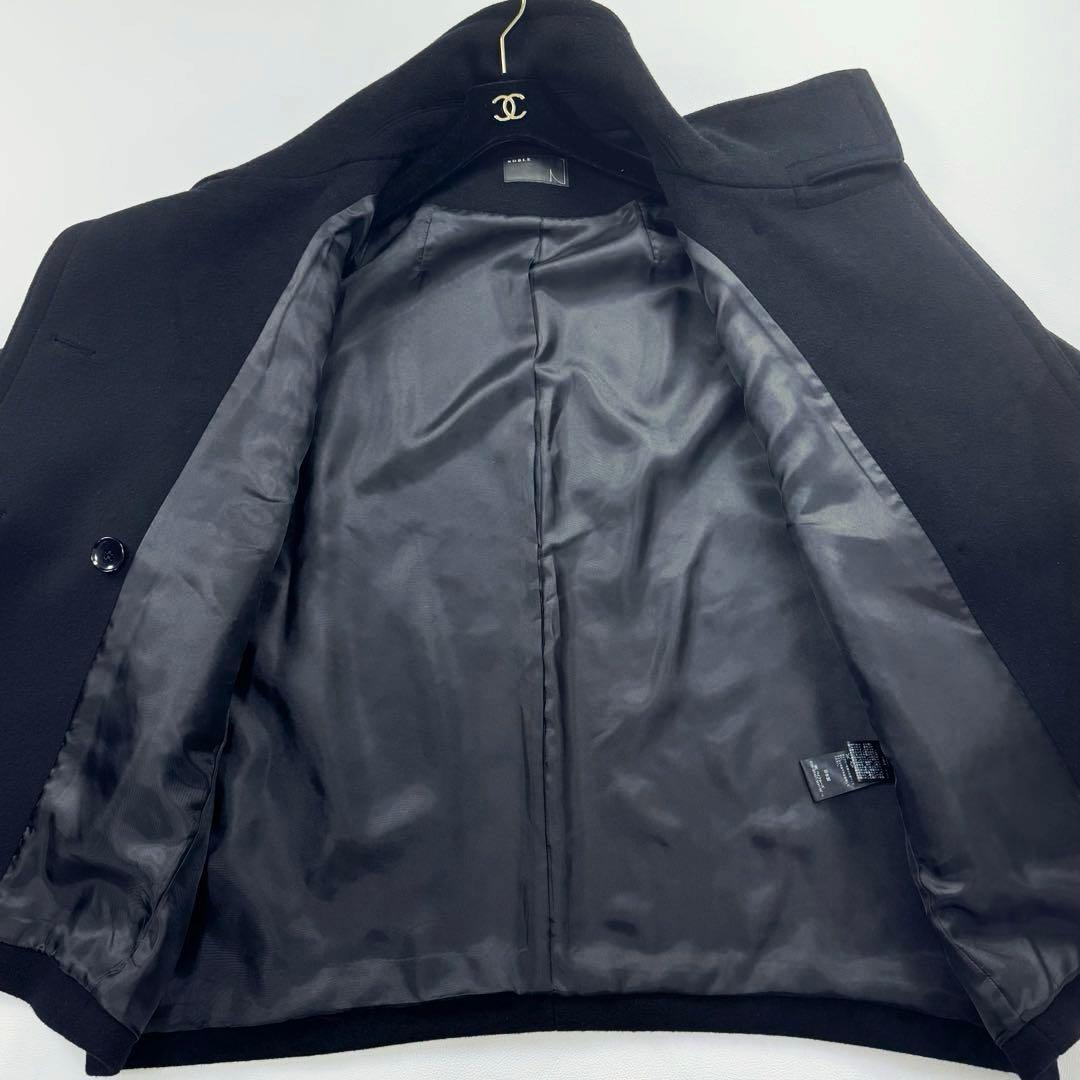 美品✨完売品 ノーブル スタンドカラーオーバーコート ブラック 立ち襟 メルトン