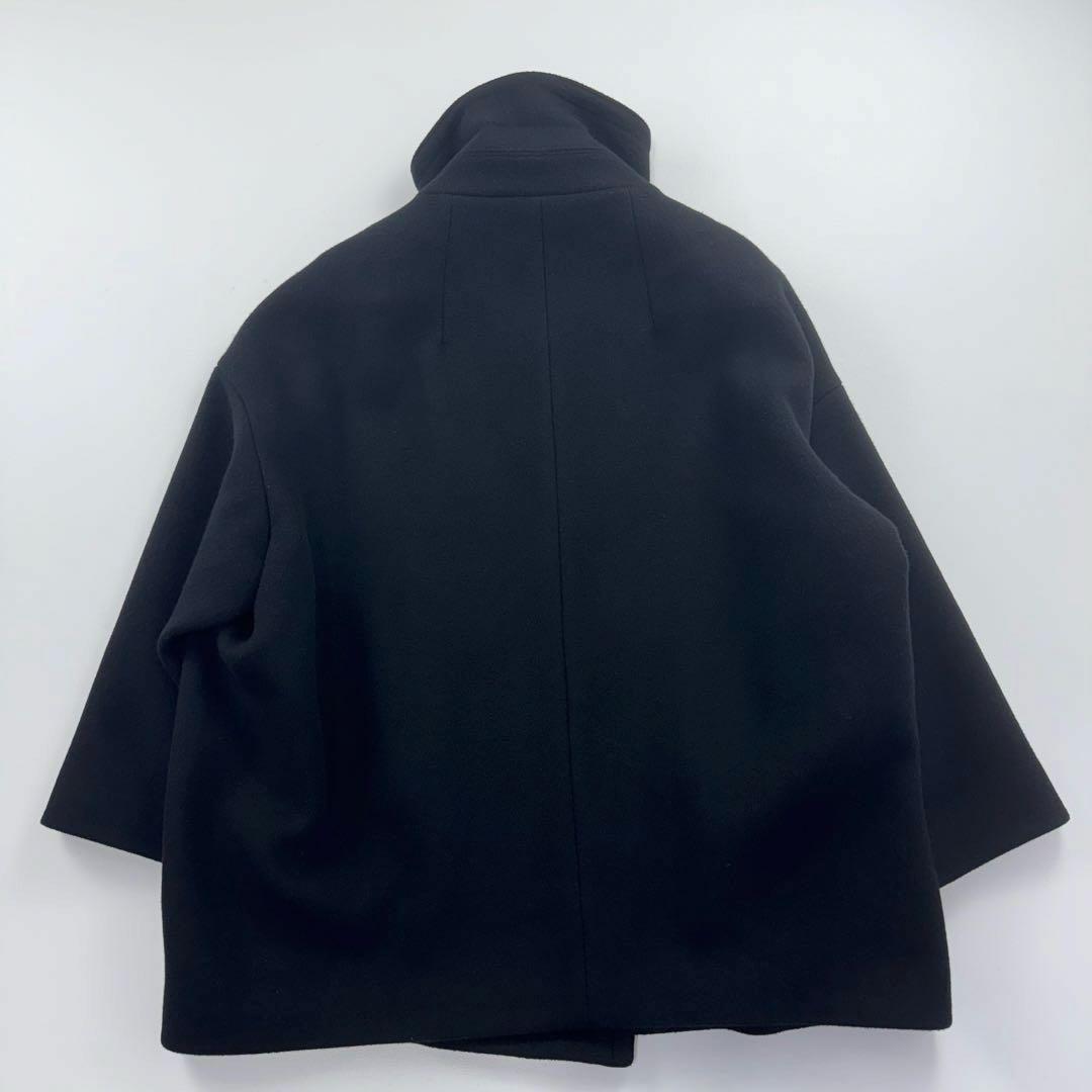 美品✨完売品 ノーブル スタンドカラーオーバーコート ブラック 立ち襟 メルトン