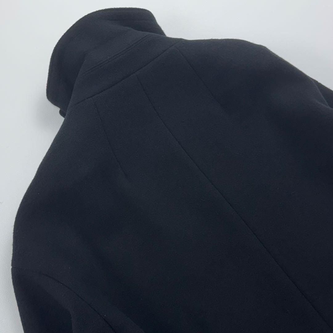 美品✨完売品 ノーブル スタンドカラーオーバーコート ブラック 立ち襟 メルトン