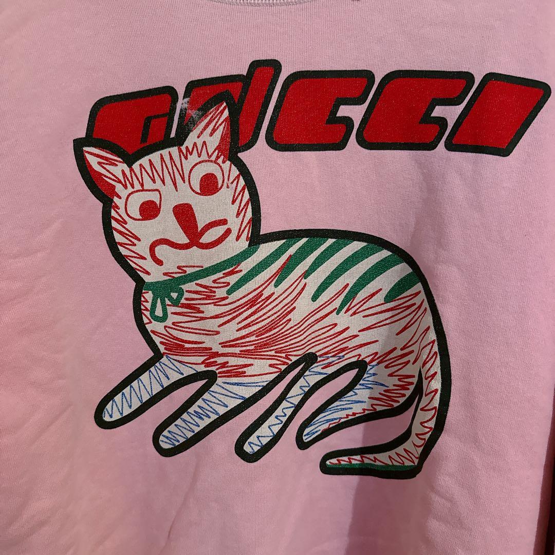GUCCI 猫　CAT ダメージスウェット