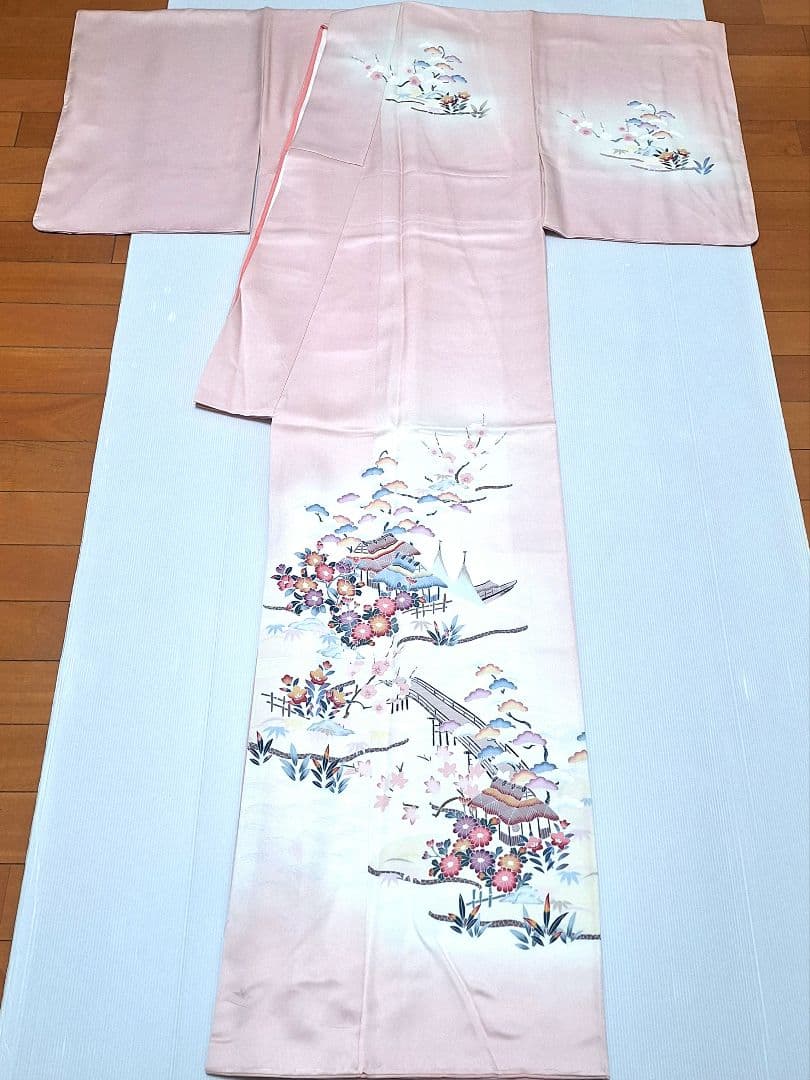 新品 正絹 手描き友禅 訪問着 袷 未使用品