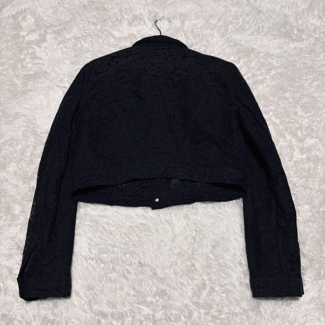極希少 ヴェルサーチ クロップド丈 短丈 ジャケット レース メデューサ 黒