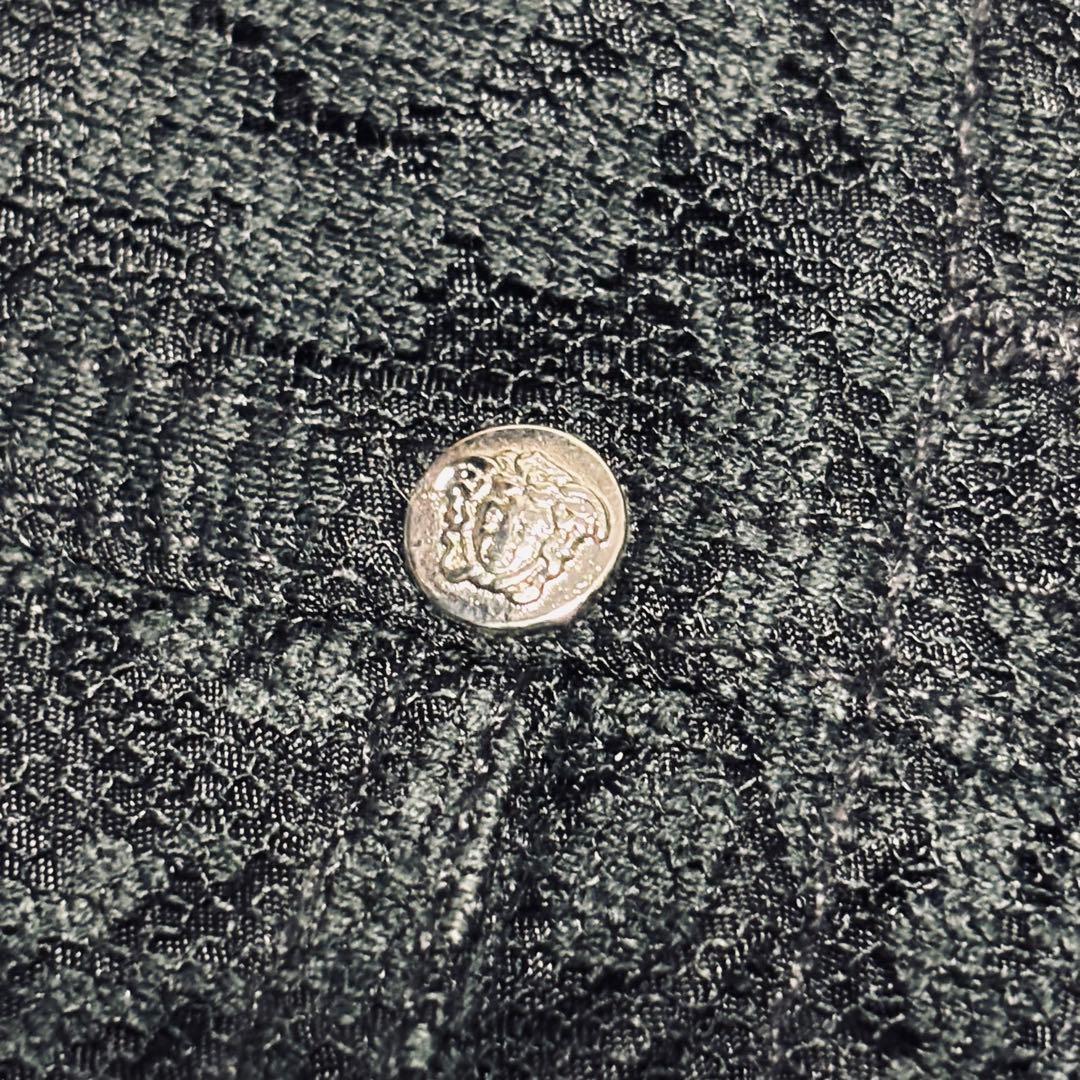 極希少 ヴェルサーチ クロップド丈 短丈 ジャケット レース メデューサ 黒