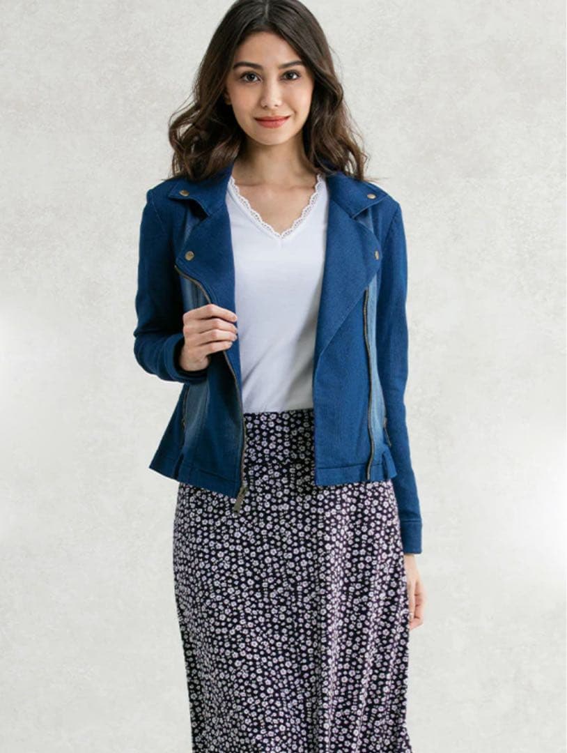 インディゴストレッチデニムライダースジャケットケイミー新品JARS112811