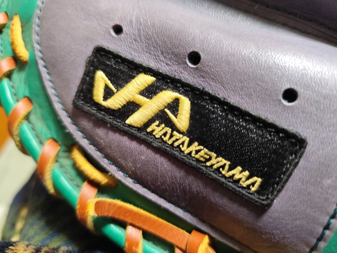 ハタケヤマ硬式キャッチャーミット緑×グレー×タン 海外限定 オーダー不可カラー！