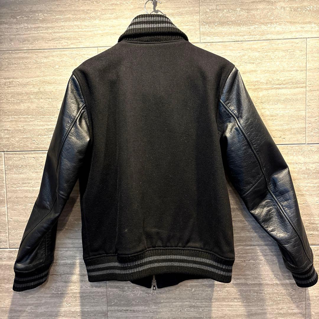 BEAMS HEART スタジャン L ブラック 袖レザー　ダブルジップ