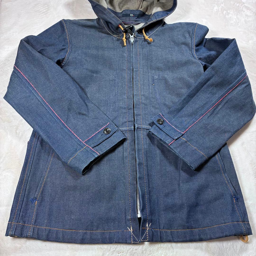 45R 極美品 デニムのヨットパーカー インディゴ WALDESジップ サイズ3