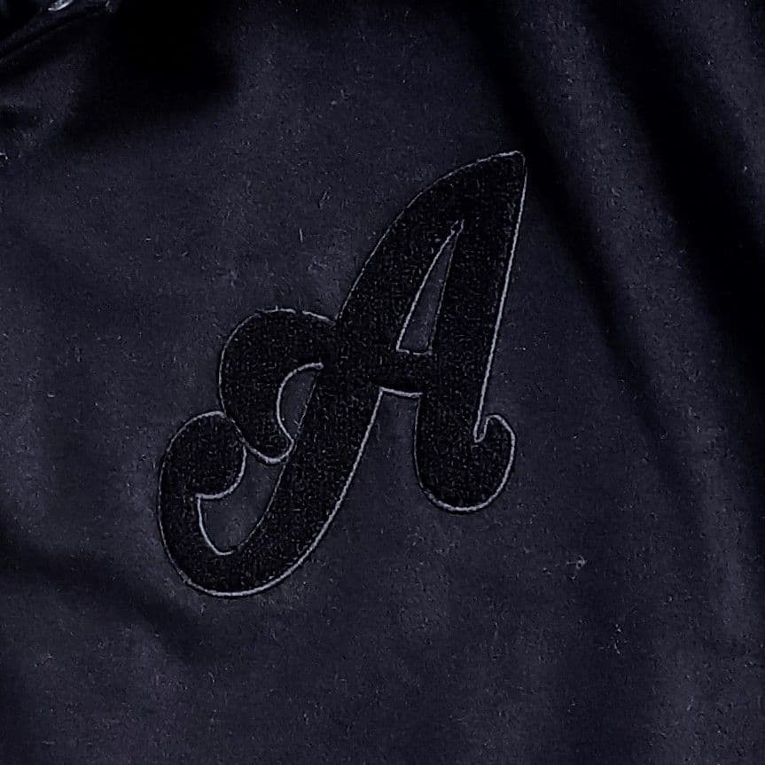 AIVER　風神雷神　スタジャン　黒白カラー　オーバーサイズ　刺繍