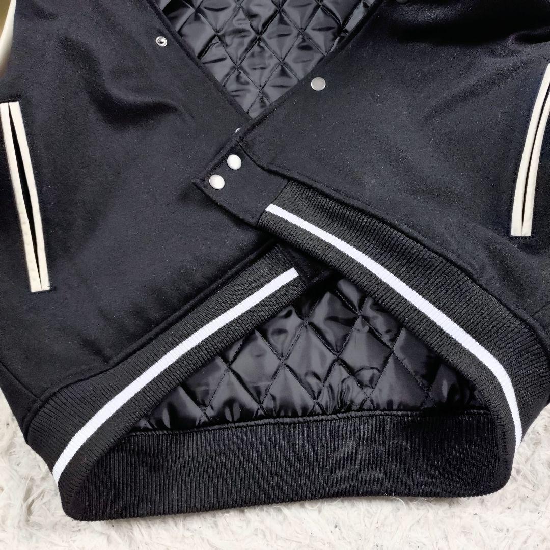 AIVER　風神雷神　スタジャン　黒白カラー　オーバーサイズ　刺繍