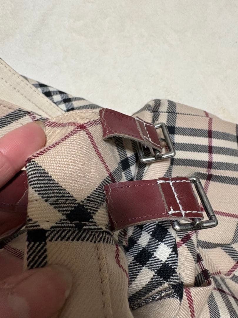 バーバリーブルーレーベル ラップスカート ノバチェック プリーツ ベージュ 36