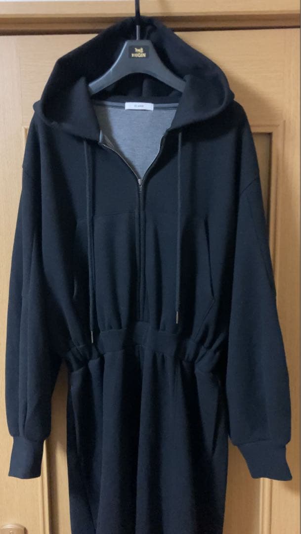 サロペット・オーバーオール・オールインワン CLANE HOODED SWEAT ALL IN ONE BLACK 01 S