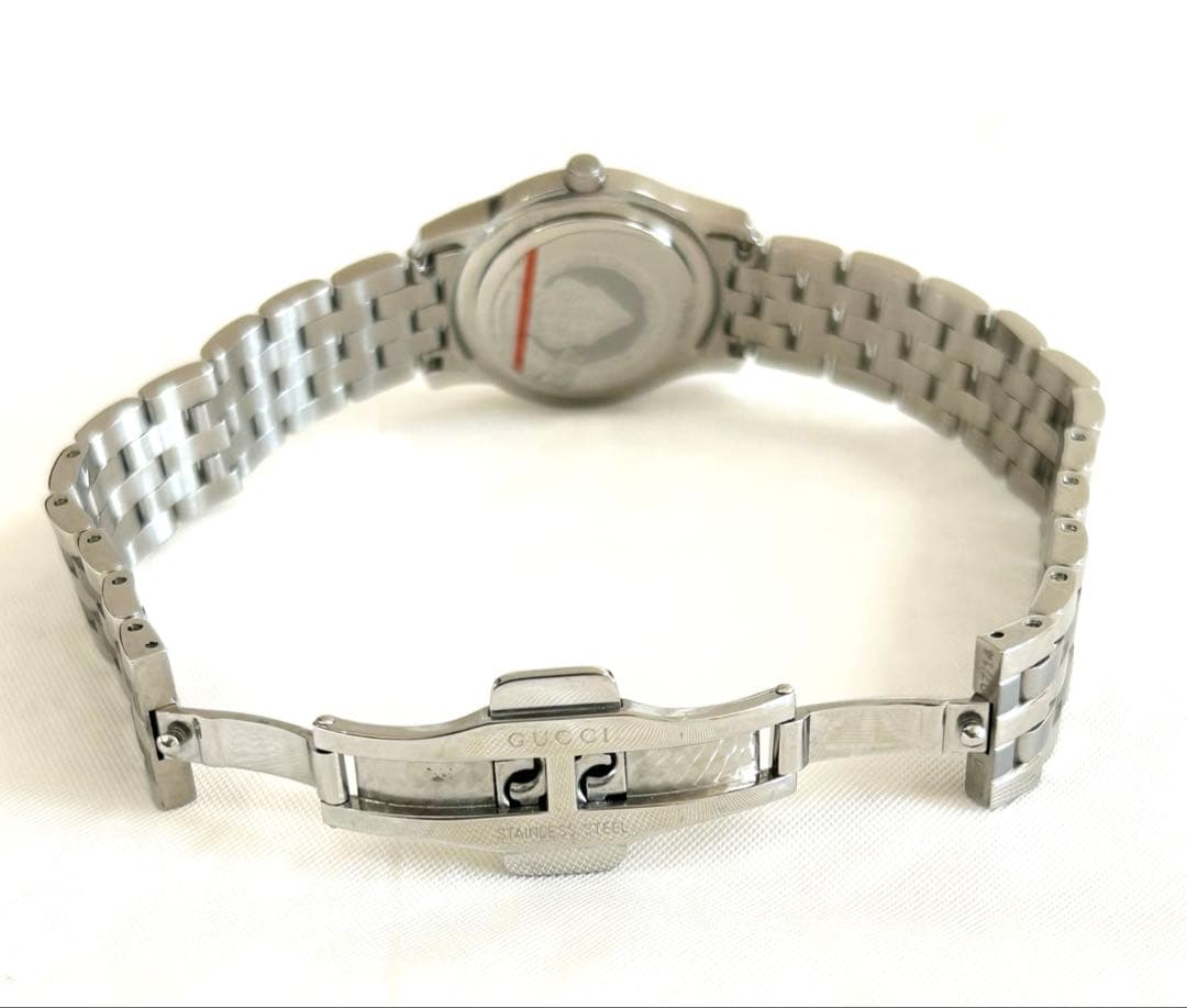 【美品】GUCCIグッチGクラスピンクシェルダイヤ腕時計レディース