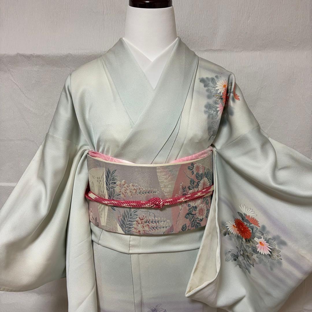 未使用近い　美品　袷　正絹　友禅　訪問着　フルセット