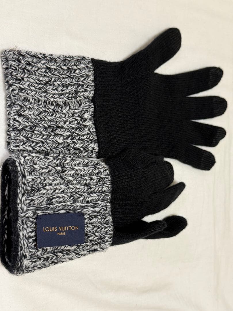 ルイヴィトン レディース 手袋 ニット モノグラム フラワー ほぼ未使用