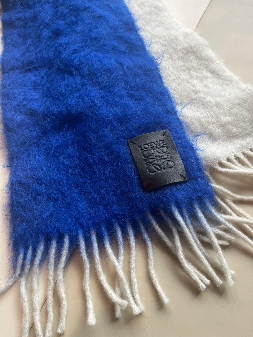 LOEWE ストライプモヘアマフラー