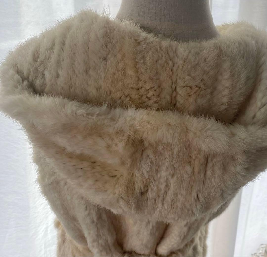 ミンク　フード付きファージレ　フード付き