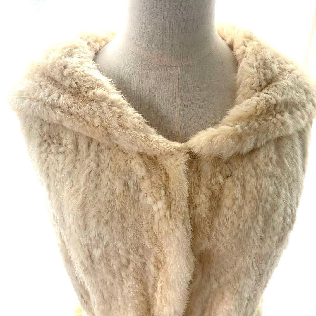 ミンク　フード付きファージレ　フード付き