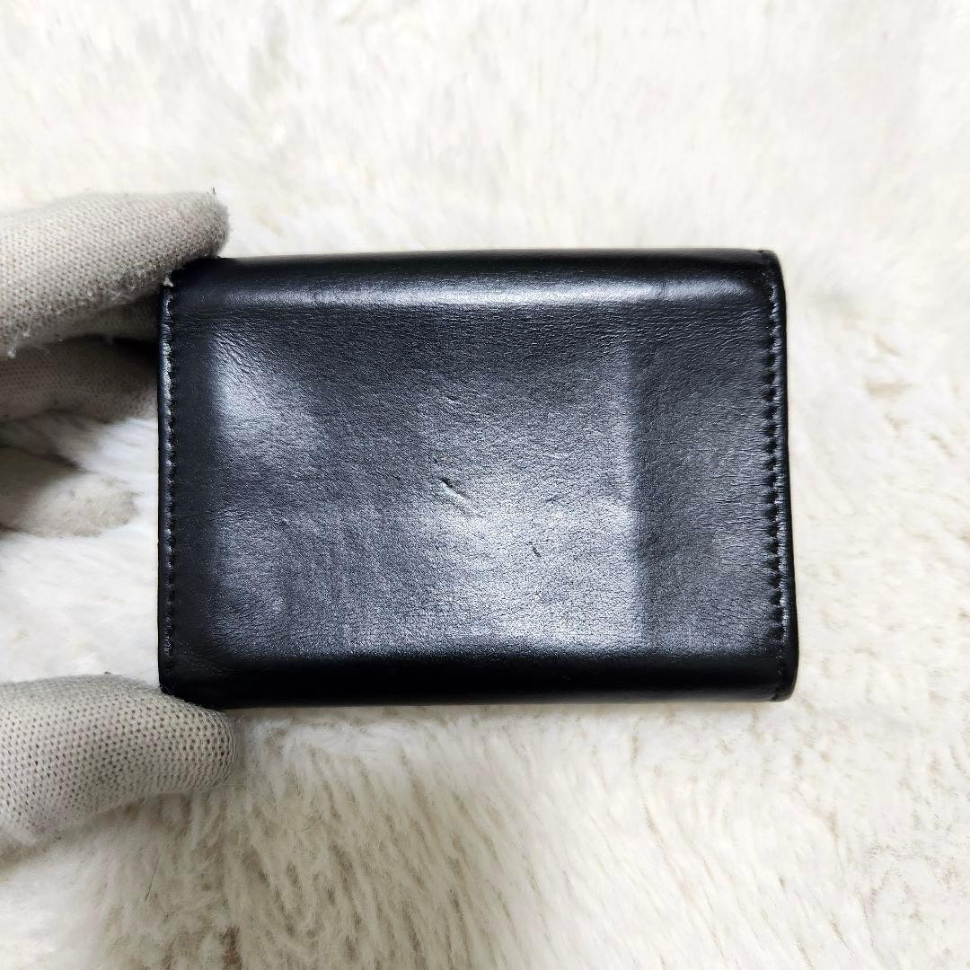 サンローラン　三つ折り　カサンドラ　ブラック　レザー　YSL シルバー金具