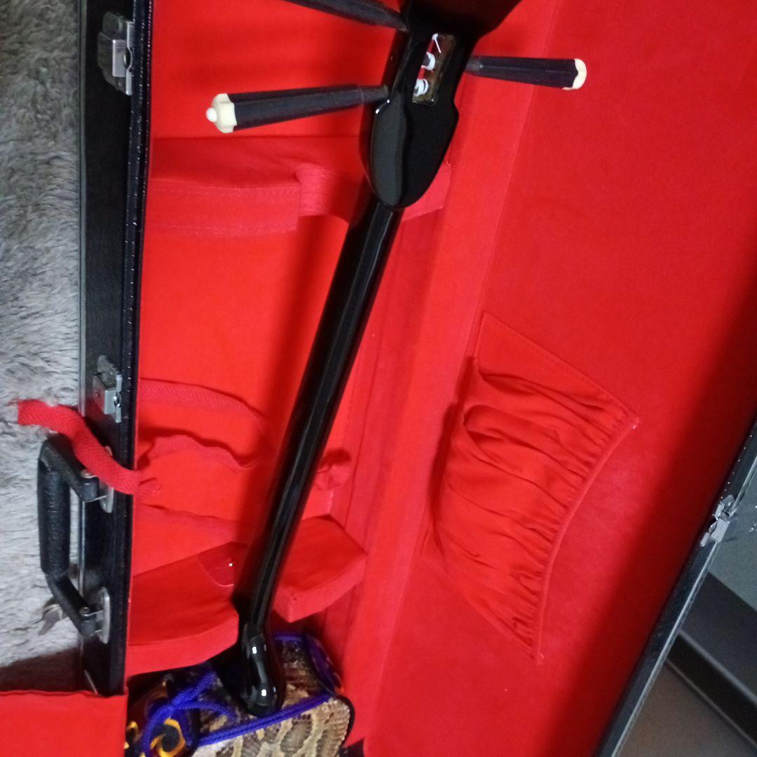 三線本体 ヘビ革 黒