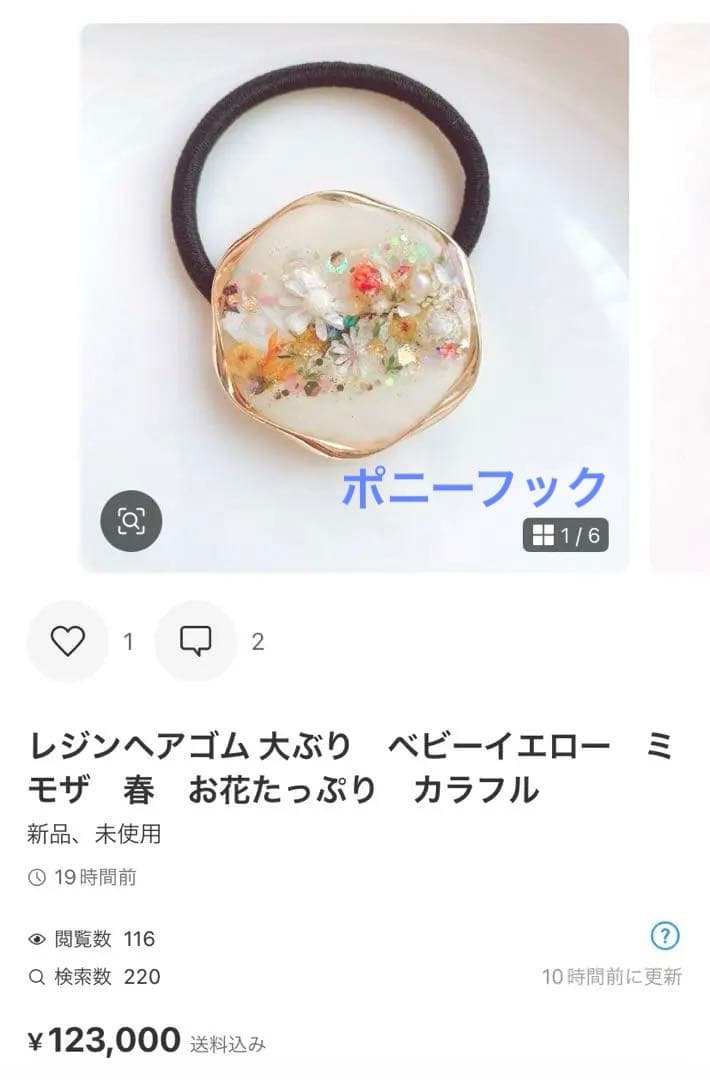 ひまういページ　レジンヘアゴム 2点 ポニーフック4点クリップ2点