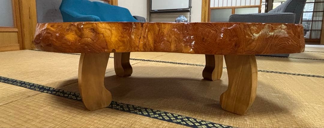 欅　一枚板　座卓　ちゃぶ台　レトロ