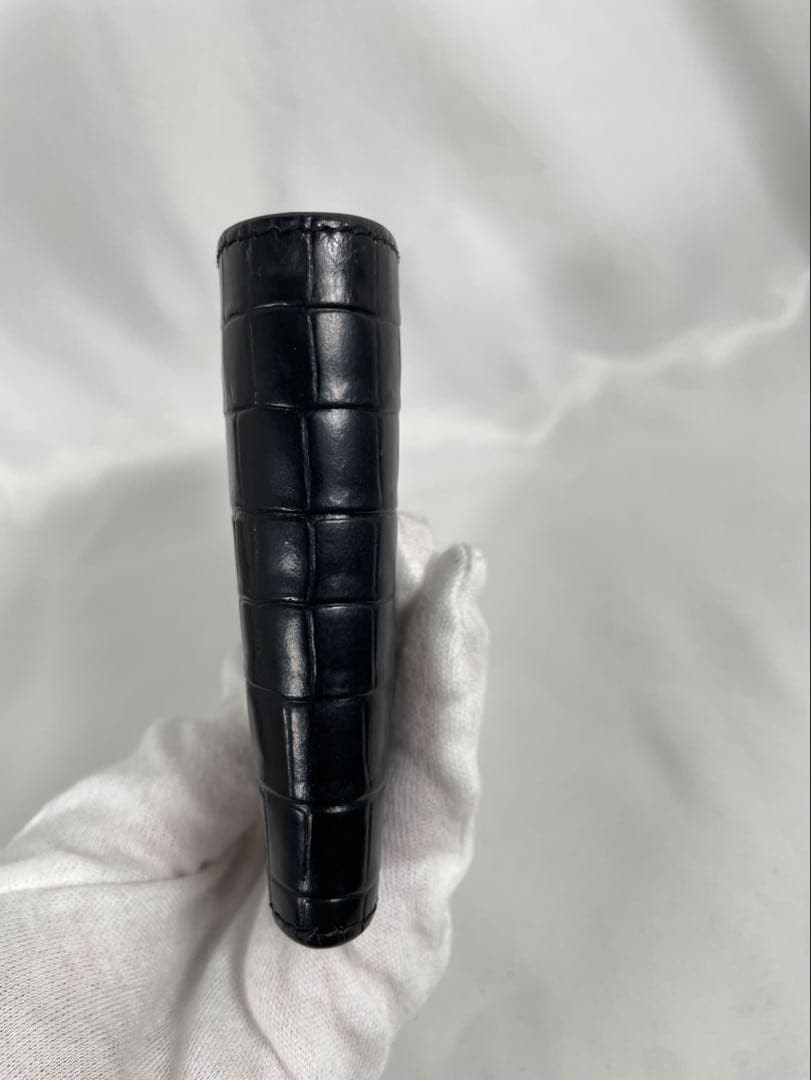 美品 TOM FORD トムフォード 二つ折り財布 クロコ型押し レザー 箱付き