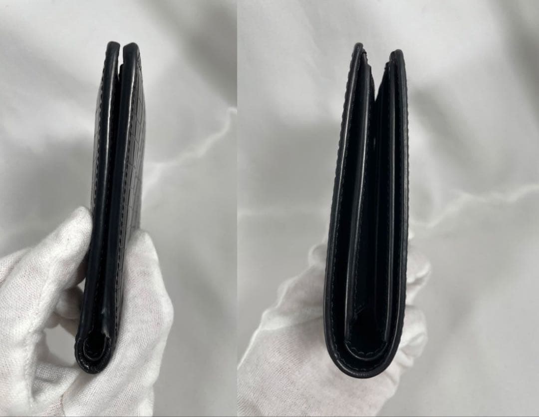 美品 TOM FORD トムフォード 二つ折り財布 クロコ型押し レザー 箱付き