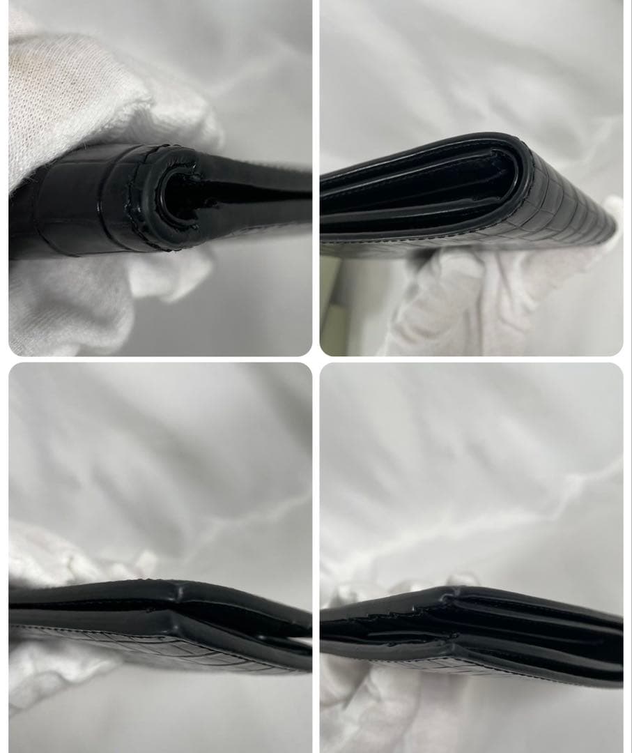 美品 TOM FORD トムフォード 二つ折り財布 クロコ型押し レザー 箱付き