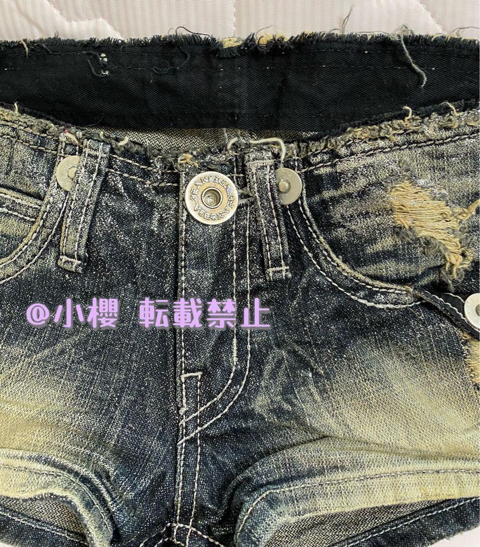 【希少】ギャル服◆d.i.a.ダメージ加工◆ラメ◆デニムショーパン◆平成ギャル