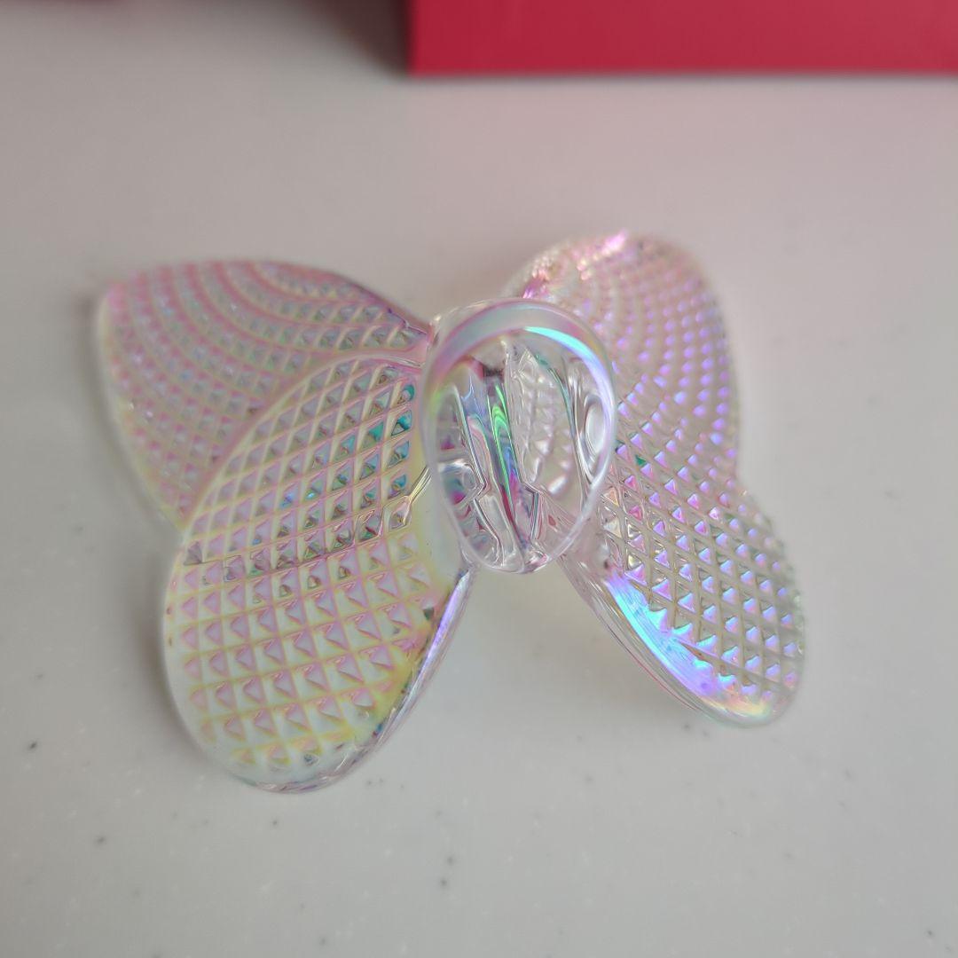 バカラ ラッキーバタフライ パピヨン 置き物 クリスタル　置き物　レインボー