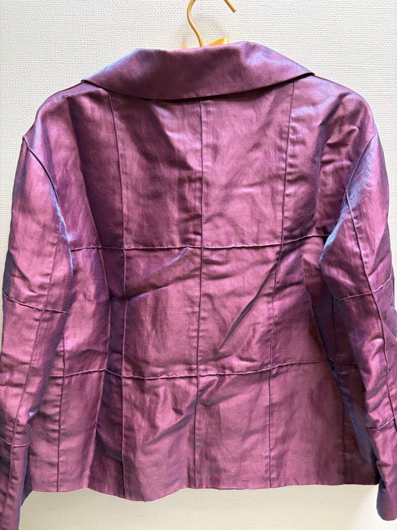 CHANEL サテン パープル ジャケット 38