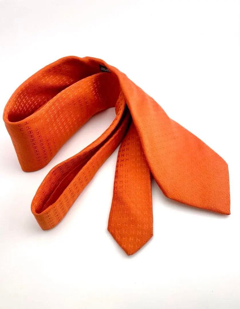 美品 エルメス ネクタイ ハイブランド H柄 ファソネ 高級 レア