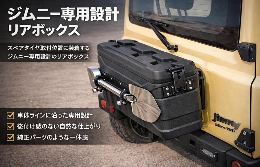 スズキ Jimny JB64 JB74 専用 リア収納ボックス スコップ付