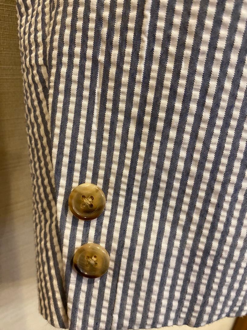 新品　未使用　 Jプレス　シアサッカージャケット　白ネイビーストライプ