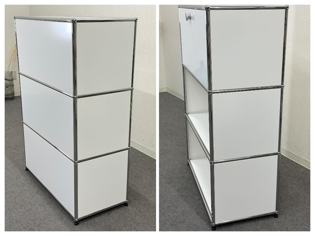 正規品!ほぼ未使用品■USMハラー■キャビネットシェルフ　1列3段　鍵なし　白