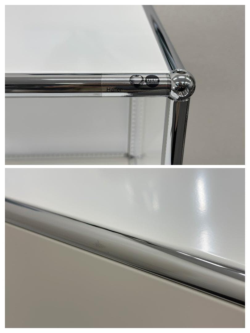 正規品!ほぼ未使用品■USMハラー■キャビネットシェルフ　1列3段　鍵なし　白