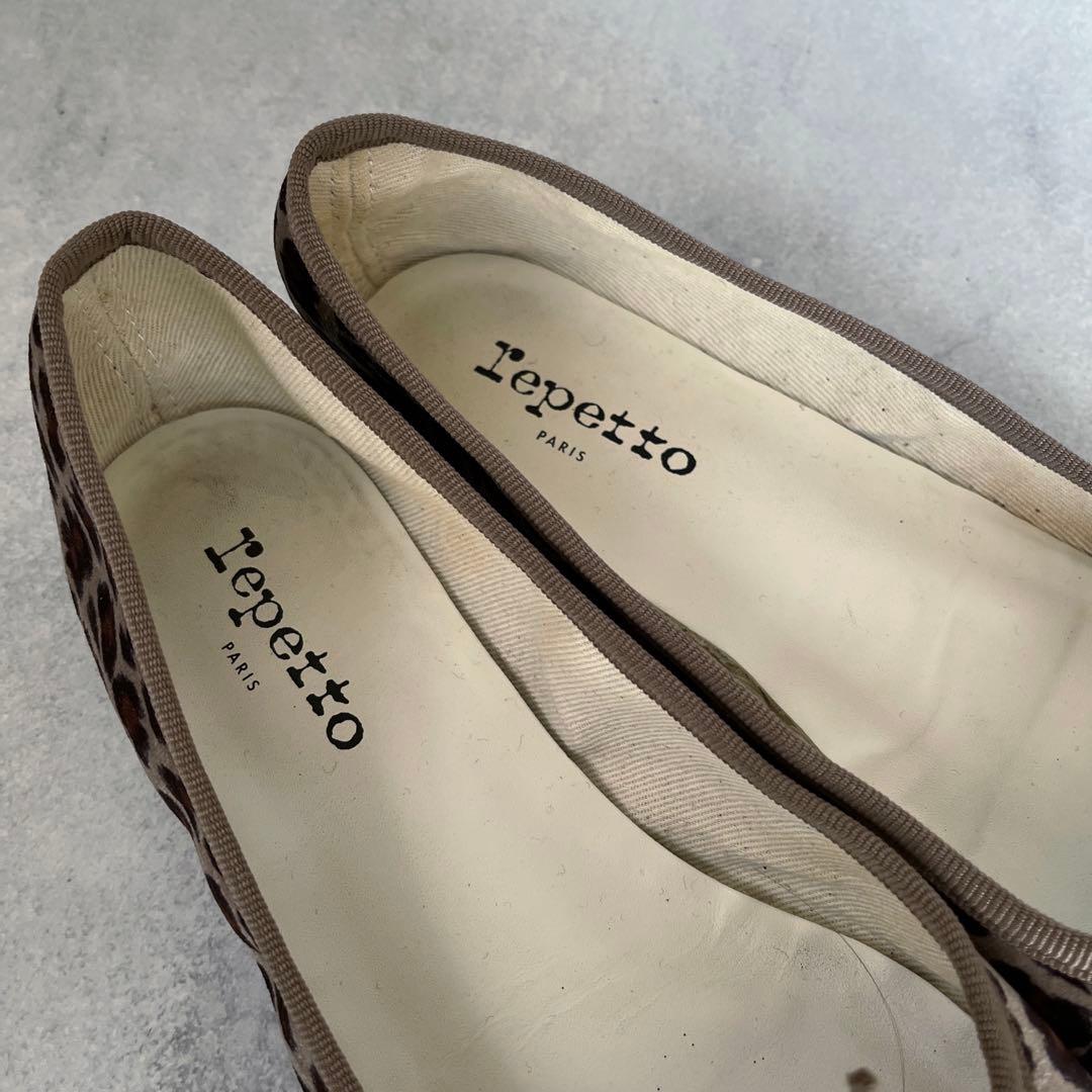 repetto レオパード柄 バレエシューズ ベルベット　39