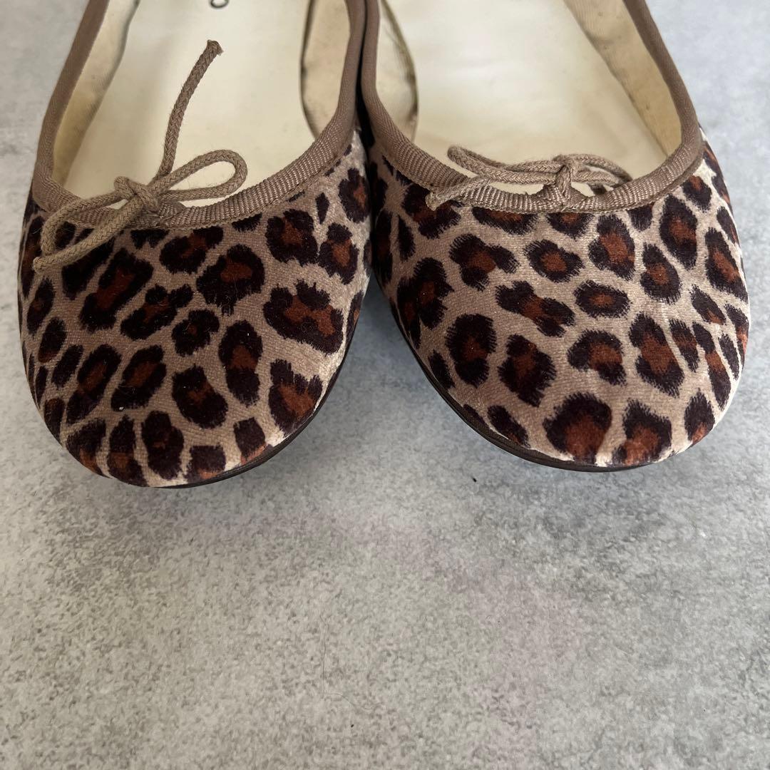 repetto レオパード柄 バレエシューズ ベルベット　39