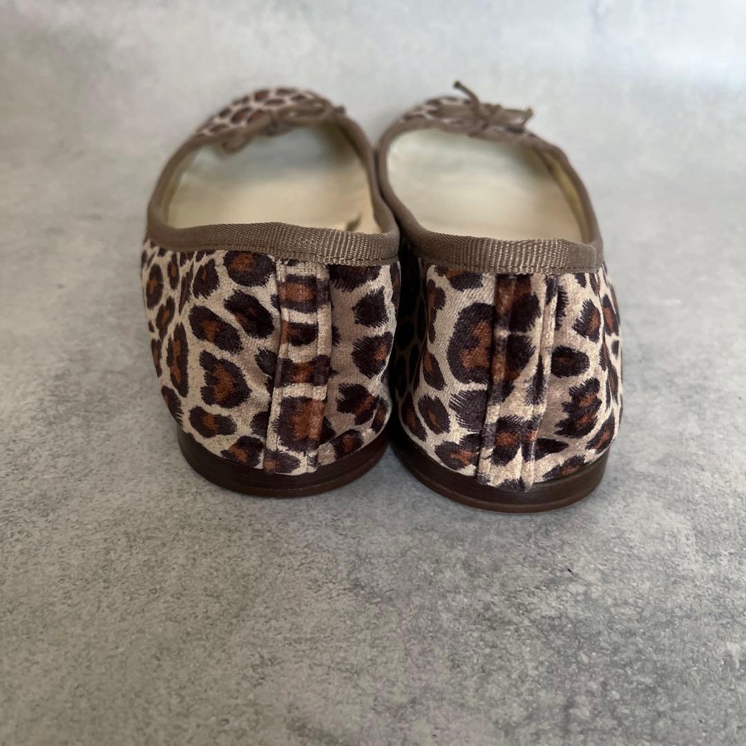repetto レオパード柄 バレエシューズ ベルベット　39