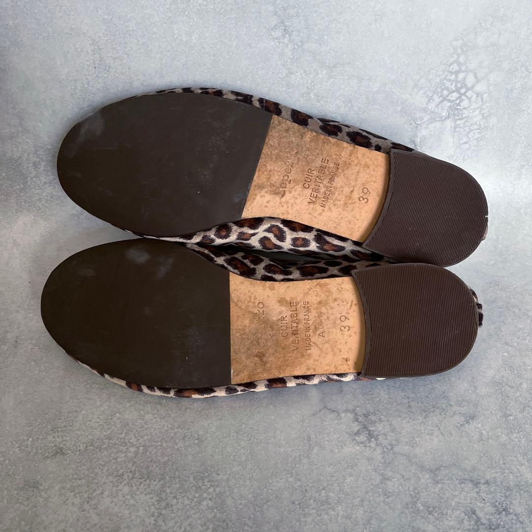 repetto レオパード柄 バレエシューズ ベルベット　39