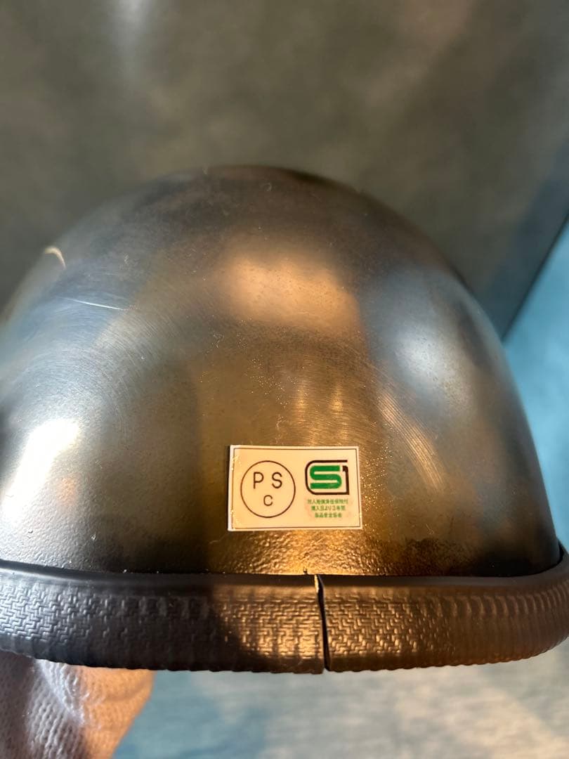 ジョッキーヘルメット　新品　メッキ　エイジング　ヴィンテージ　ハーレーチョッパー