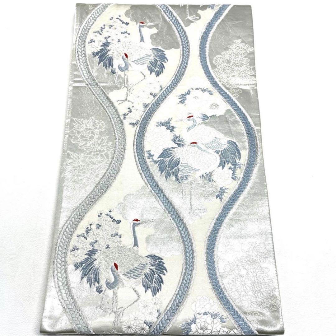 濃青　正絹振袖フルセット(5点) 袋帯・長襦袢付き！・半衿・帯揚げ　友禅　孔雀