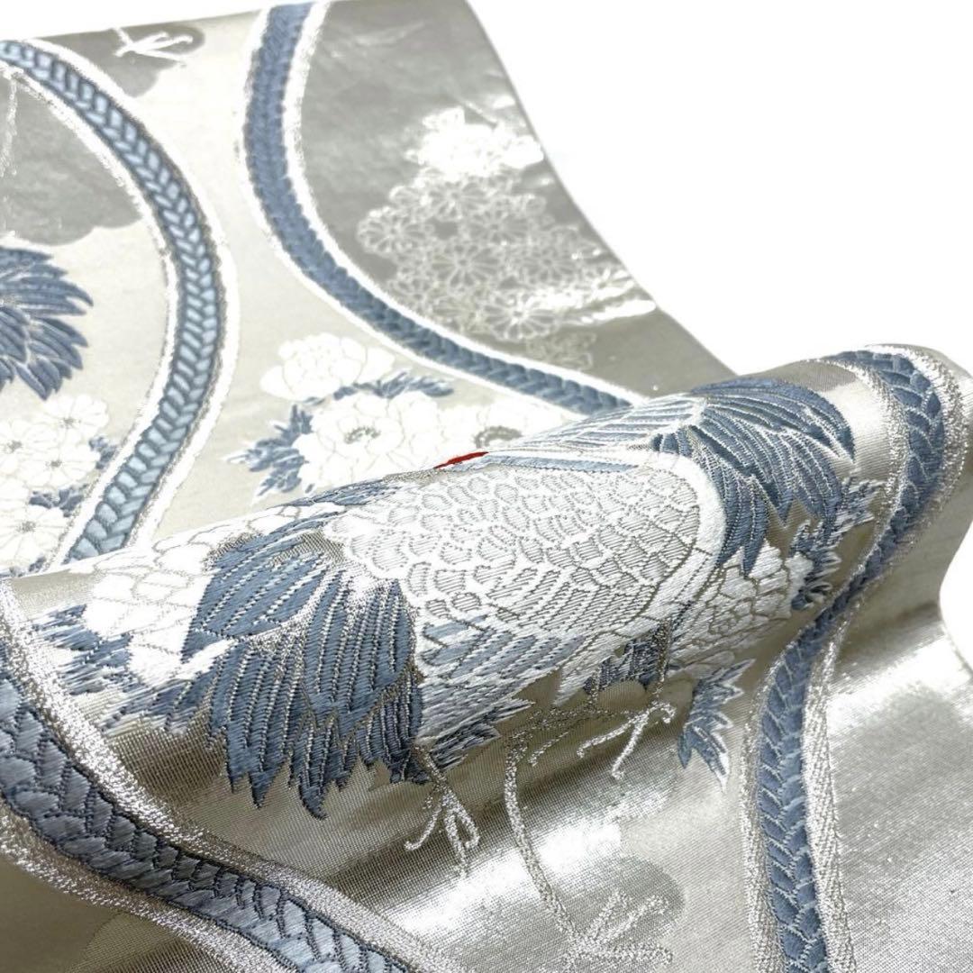 濃青　正絹振袖フルセット(5点) 袋帯・長襦袢付き！・半衿・帯揚げ　友禅　孔雀