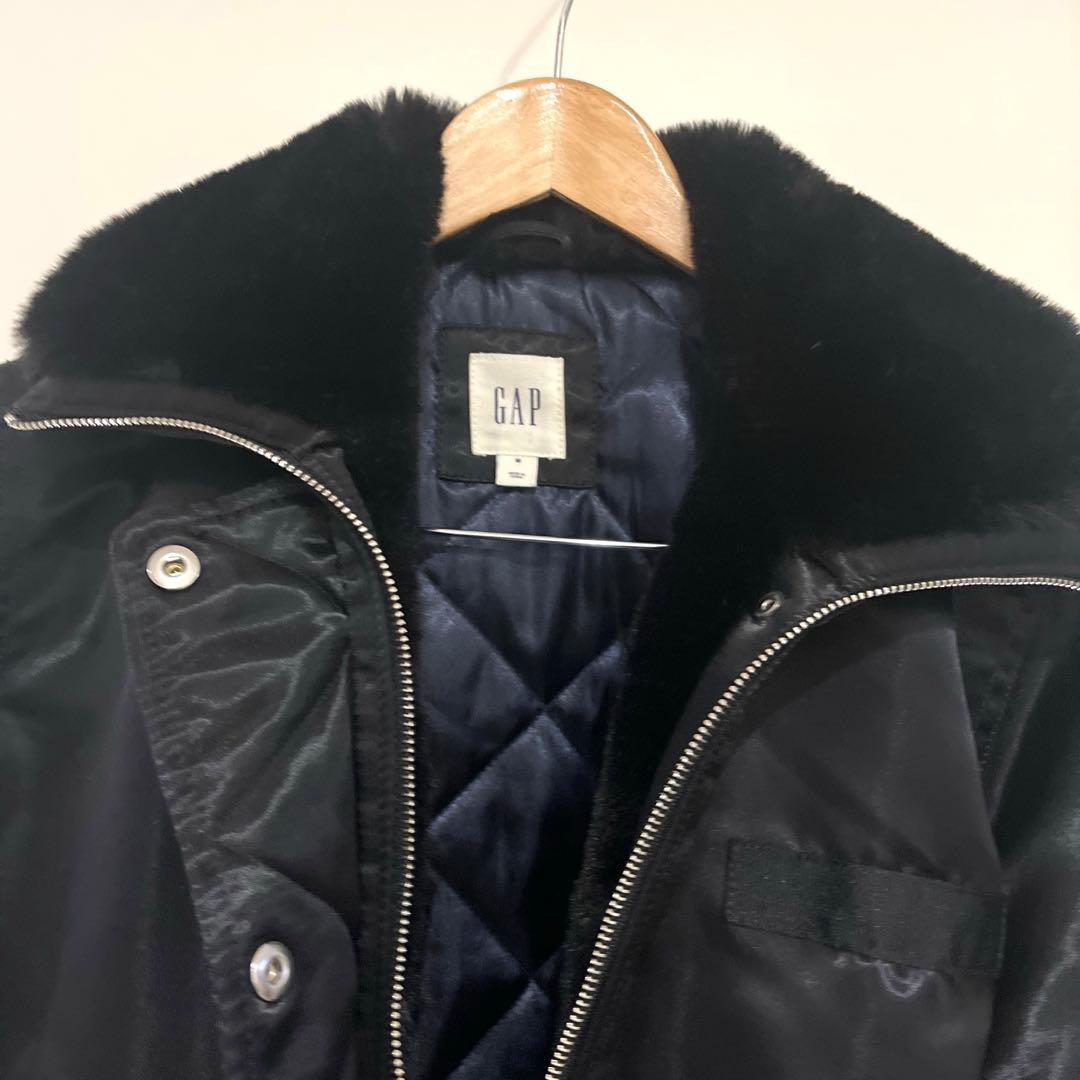 希少old gap MA-1 ファー　短丈　黒　ボンバージャケット　Y2K